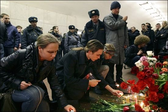 Remembrances of underground attacks, Moscow, Russia