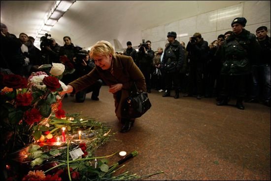 Remembrances of underground attacks, Moscow, Russia