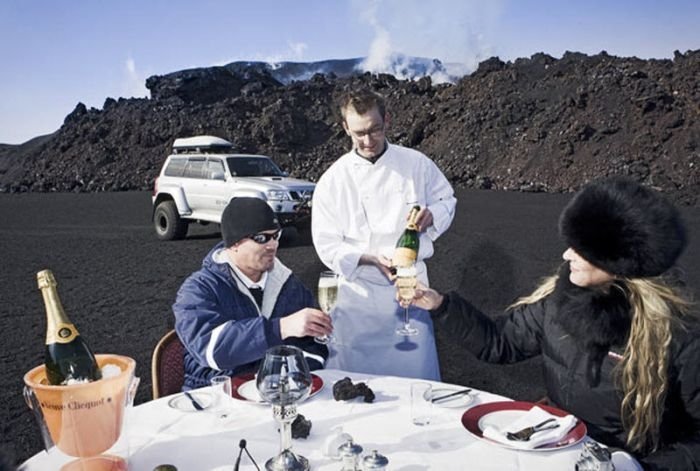 Volcano lunch, Iceland
