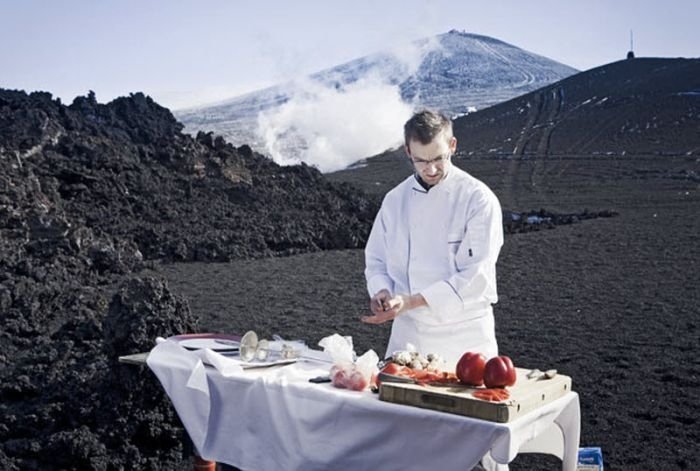 Volcano lunch, Iceland