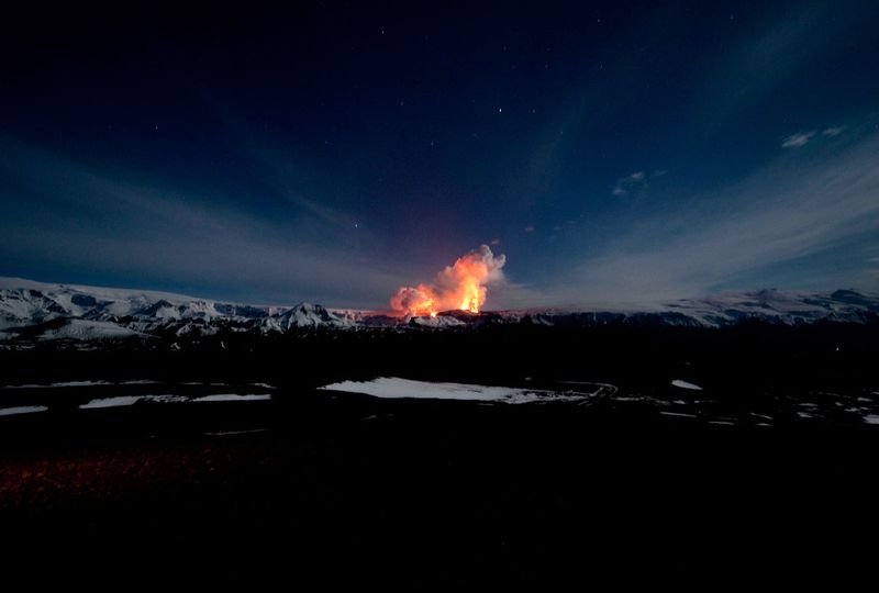 The Eruption of Eyjafjallajökull volcano, Skógar, Mýrdalsjökull, Iceland