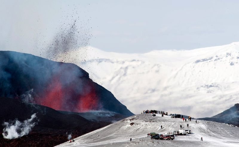 The Eruption of Eyjafjallajökull volcano, Skógar, Mýrdalsjökull, Iceland