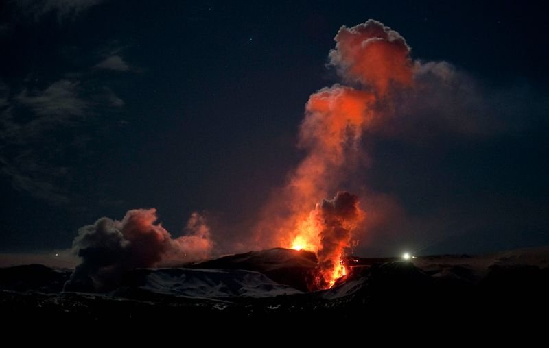 The Eruption of Eyjafjallajökull volcano, Skógar, Mýrdalsjökull, Iceland