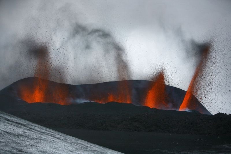 The Eruption of Eyjafjallajökull volcano, Skógar, Mýrdalsjökull, Iceland