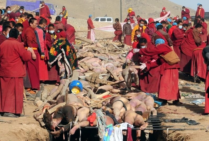 Earthquake in Yushu county, Qinghai, China