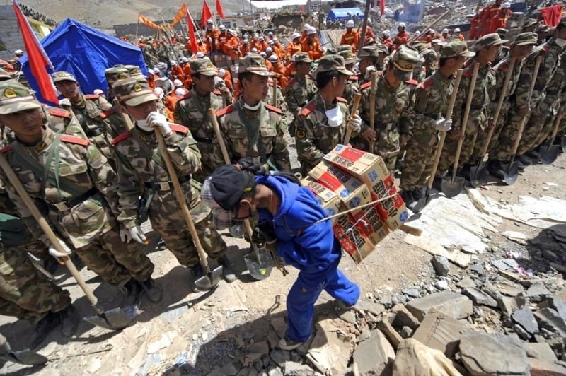 Earthquake in Yushu county, Qinghai, China