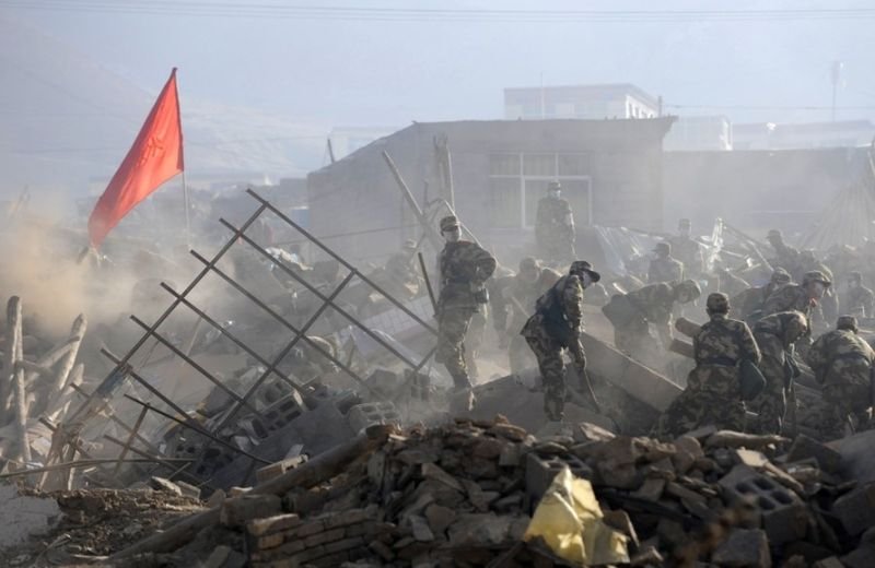 Earthquake in Yushu county, Qinghai, China