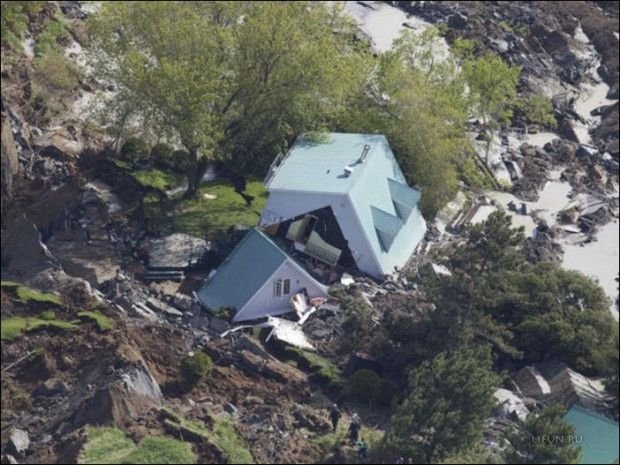 Landslide swallowed a home in St. Jude, Quebec, Canada