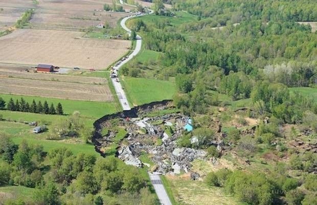 Landslide swallowed a home in St. Jude, Quebec, Canada