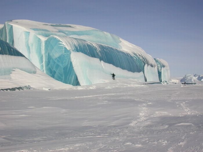 Blue ice from frozen waves, Antarctica