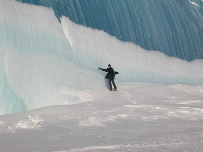 Blue ice from frozen waves, Antarctica