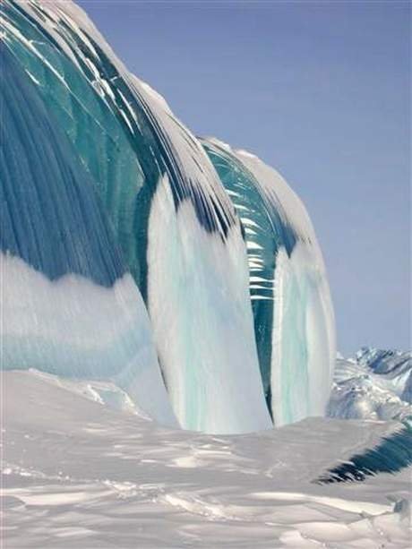 Blue ice from frozen waves, Antarctica