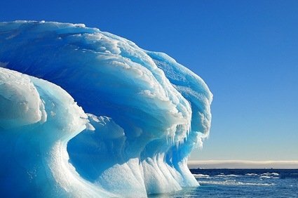 Blue ice from frozen waves, Antarctica