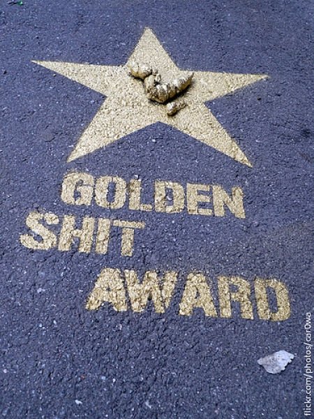 Golden shit award, St. Petersburg, Russia