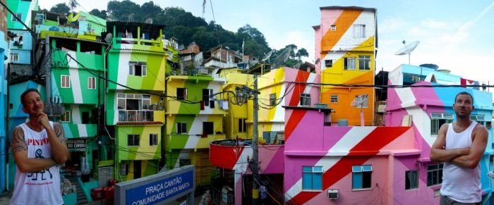 Favela paintings in Santa Marta, Rio de Janeiro, Brazil