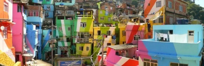 Favela paintings in Santa Marta, Rio de Janeiro, Brazil