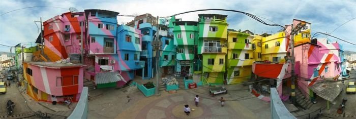 Favela paintings in Santa Marta, Rio de Janeiro, Brazil