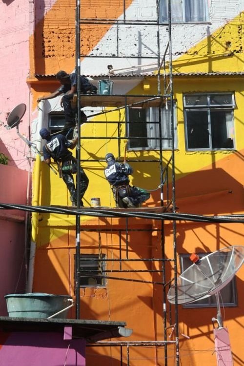 Favela paintings in Santa Marta, Rio de Janeiro, Brazil