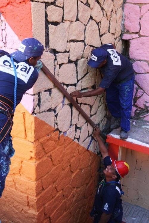 Favela paintings in Santa Marta, Rio de Janeiro, Brazil