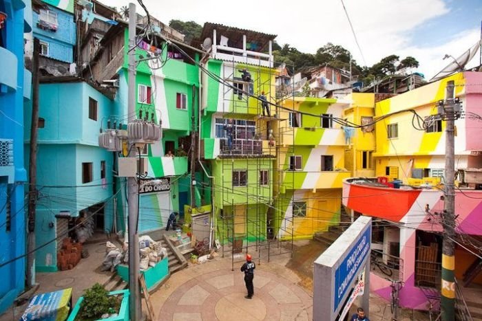 Favela paintings in Santa Marta, Rio de Janeiro, Brazil