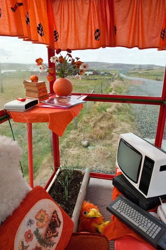 Bus stop, Unst, Scotland