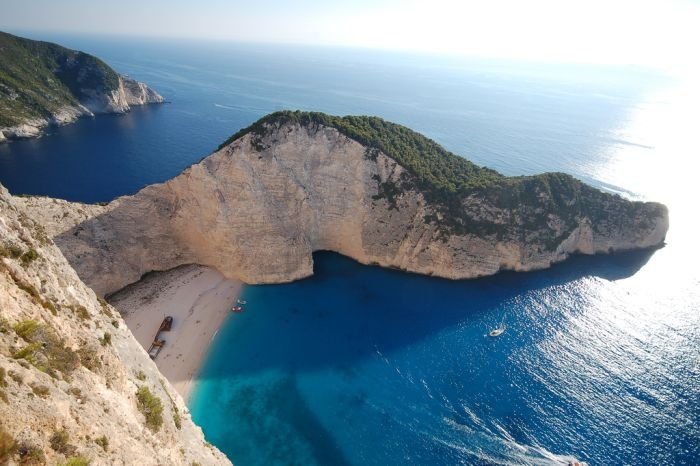 Shipwreck Cove, Navagio Beach on Zakynthos Island, Greece