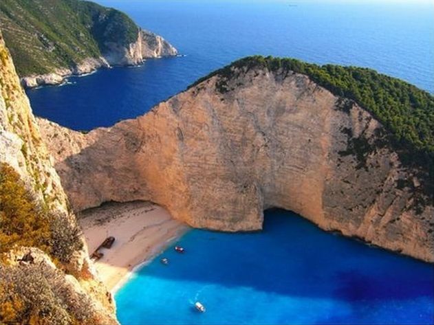 Shipwreck Cove, Navagio Beach on Zakynthos Island, Greece