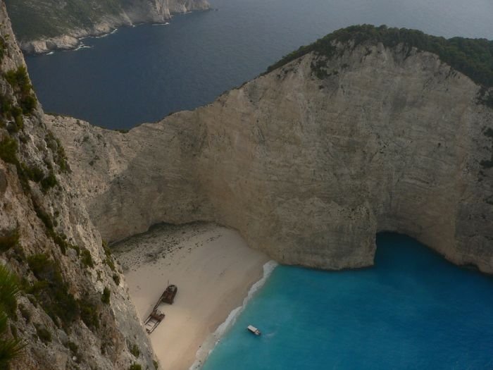 Shipwreck Cove, Navagio Beach on Zakynthos Island, Greece