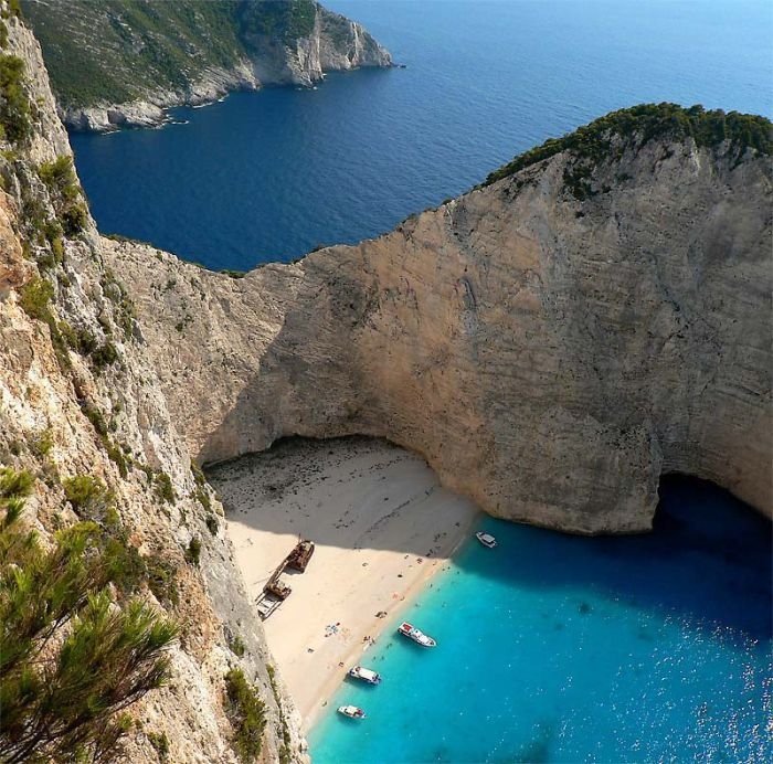 Shipwreck Cove, Navagio Beach on Zakynthos Island, Greece