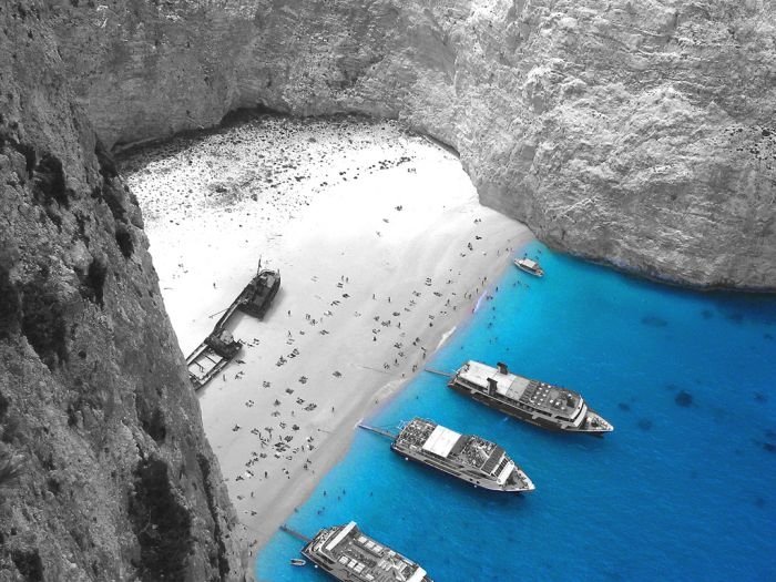 Shipwreck Cove, Navagio Beach on Zakynthos Island, Greece