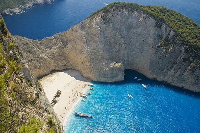 Shipwreck Cove, Navagio Beach on Zakynthos Island, Greece