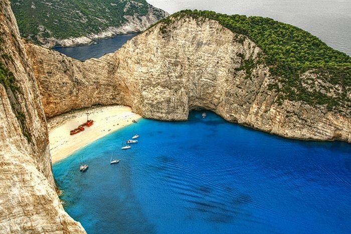 Shipwreck Cove, Navagio Beach on Zakynthos Island, Greece