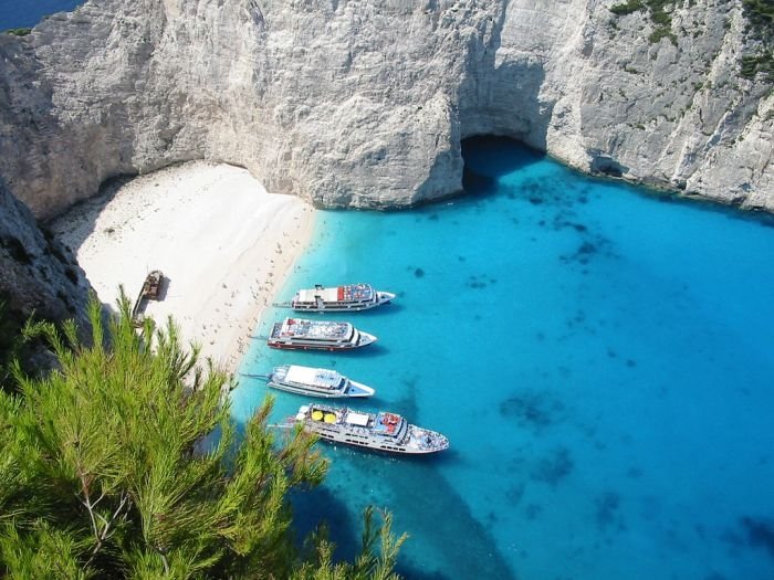 Shipwreck Cove, Navagio Beach on Zakynthos Island, Greece