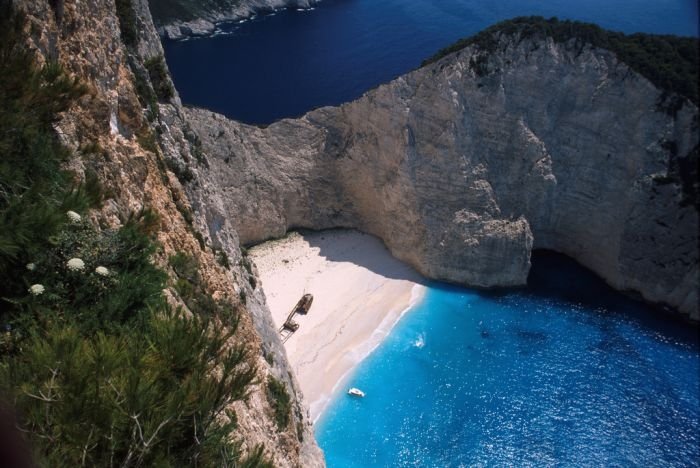 Shipwreck Cove, Navagio Beach on Zakynthos Island, Greece