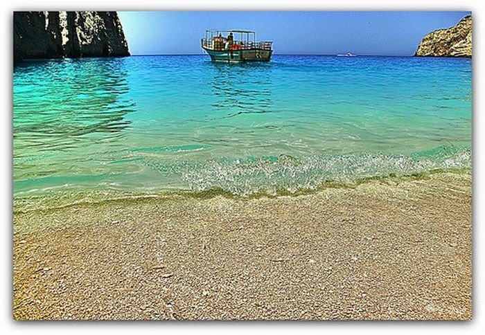 Shipwreck Cove, Navagio Beach on Zakynthos Island, Greece