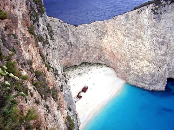 Shipwreck Cove, Navagio Beach on Zakynthos Island, Greece