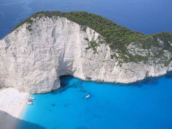 Shipwreck Cove, Navagio Beach on Zakynthos Island, Greece