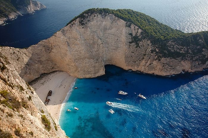 Shipwreck Cove, Navagio Beach on Zakynthos Island, Greece