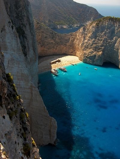 Shipwreck Cove, Navagio Beach on Zakynthos Island, Greece