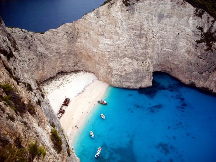 Shipwreck Cove, Navagio Beach on Zakynthos Island, Greece