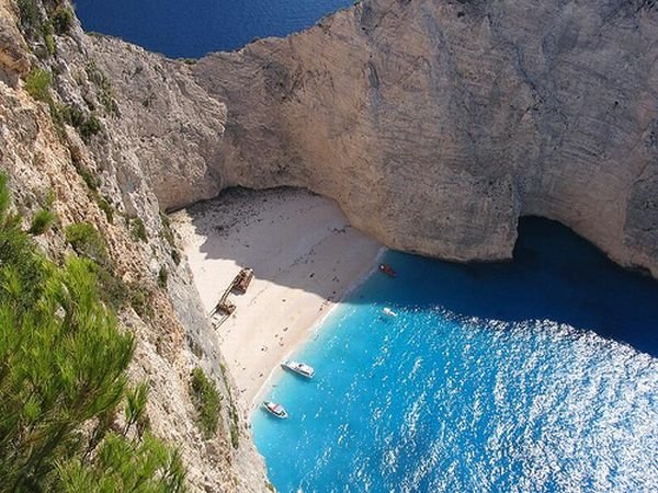 Shipwreck Cove, Navagio Beach on Zakynthos Island, Greece