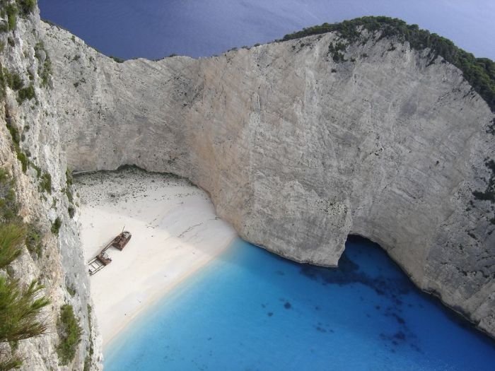 Shipwreck Cove, Navagio Beach on Zakynthos Island, Greece