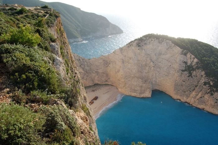 Shipwreck Cove, Navagio Beach on Zakynthos Island, Greece