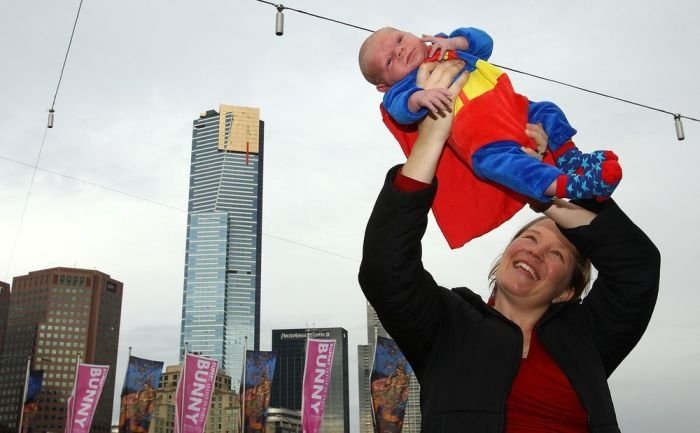 Super hero world record attempt, Federation Square in Melbourne, Australia