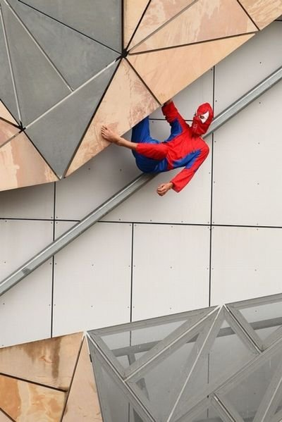 Super hero world record attempt, Federation Square in Melbourne, Australia