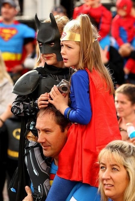 Super hero world record attempt, Federation Square in Melbourne, Australia