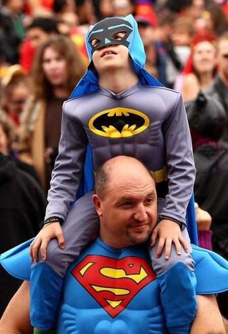 Super hero world record attempt, Federation Square in Melbourne, Australia