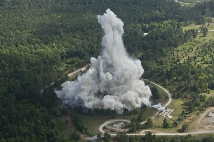 The demolition of the K cooling tower, South Carolina, United States