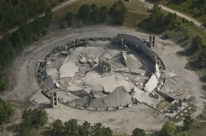 The demolition of the K cooling tower, South Carolina, United States