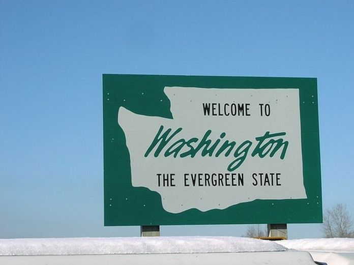 Welcome state sign, United States